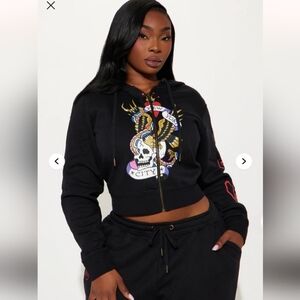 Ed Hardy NYC Zip Front Hoodie Size 1X (NWOT)